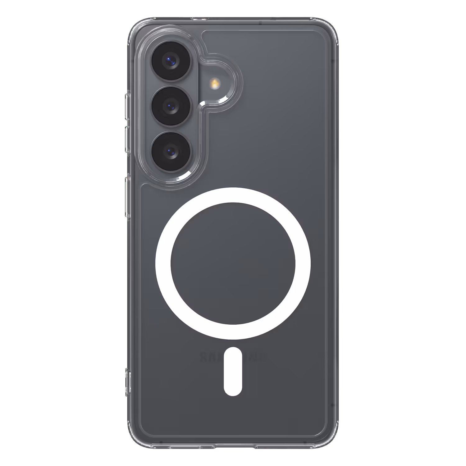 The āsenaru lite hybrid magsafe case, a slim 1. 3mm galaxy s26 case with transparent tpu bumpers and a rigid polycarbonate back, showcasing full protection and magsafe compatibility.