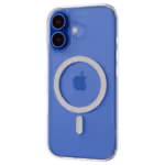 The Āsenaru Lite Hybrid Magsafe Case, a slim 1.3mm iPhone case with transparent TPU bumpers and a rigid polycarbonate back, showcasing full protection and MagSafe compatibility.