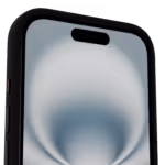 Casing Āsenaru Matte Hybrid MagSafe, dilengkapi dengan bantalan TPU hitam matte dan bagian belakang transparan abu-abu, dirancang untuk ketahanan dan perlindungan penuh perangkat, kompatibel dengan aksesori MagSafe.