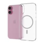 The Āsenaru Airlite Magsafe Thin Case, a crystal-clear polycarbonate case for iPhone, with a 0.5mm thickness, providing slim and unobtrusive protection with magsafe compatibility.