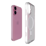 The Āsenaru Airlite Magsafe Thin Case, a crystal-clear polycarbonate case for iPhone, with a 0.5mm thickness, providing slim and unobtrusive protection with magsafe compatibility.