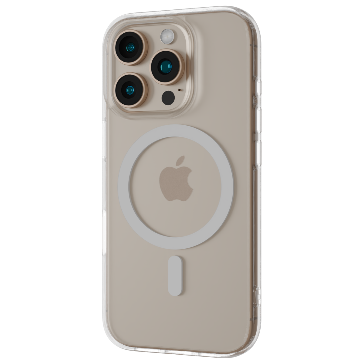 Āsenaru Lite Hybrid Magsafe Case, casing iPhone ramping setebal 1,3 mm dengan bumper TPU transparan dan bagian belakang polikarbonat yang kokoh, menghadirkan perlindungan penuh dan kompatibilitas MagSafe.