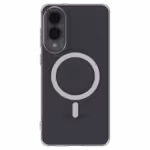 Casing Āsenaru Lite Hybrid Magsafe, casing Galaxy S25 yang tipis dengan ketebalan 1,3 mm, dilengkapi dengan bantalan TPU transparan dan bagian belakang dari polikarbonat yang kokoh, menawarkan perlindungan penuh dan kompatibilitas dengan MagSafe.
