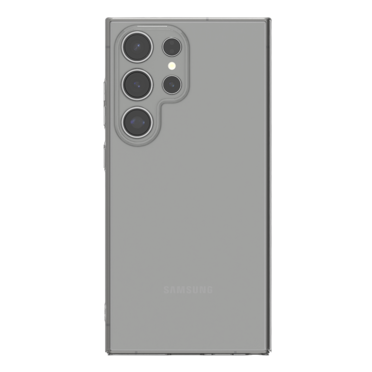 Gambar Āsenaru Airlite Thin Case, casing polikarbonat bening Samsung Galaxy, dengan ketebalan 0,5 mm, memberikan perlindungan ramping dan tidak mencolok.