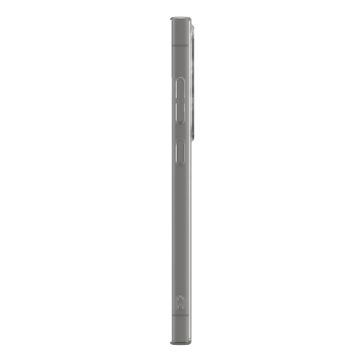 Gambar Āsenaru Airlite Thin Case, casing polikarbonat bening Samsung Galaxy, dengan ketebalan 0,5 mm, memberikan perlindungan ramping dan tidak mencolok.