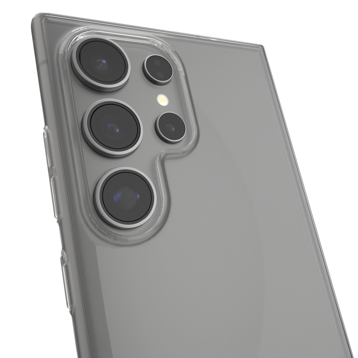 Gambar Āsenaru Airlite Thin Case, casing polikarbonat bening Samsung Galaxy, dengan ketebalan 0,5 mm, memberikan perlindungan ramping dan tidak mencolok.