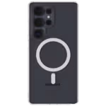 Casing Āsenaru Lite Hybrid Magsafe, casing Galaxy S25 yang tipis dengan ketebalan 1,3 mm, dilengkapi dengan bantalan TPU transparan dan bagian belakang dari polikarbonat yang kokoh, menawarkan perlindungan penuh dan kompatibilitas dengan MagSafe.