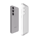 Close-up of the Āsenaru Signature Super Slim Case for Samsung galaxy s24 series, an ultra-thin 0.35mm case available in multiple colors, designed to provide sleek, minimalist protection with raised edges around the screen and camera.