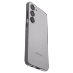 Close-up of the Āsenaru Signature Super Slim Case, an ultra-thin 0.35mm Galaxy S23 case available in multiple colors, designed to provide sleek, minimalist protection with raised edges around the screen and camera.