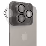 Pelindung lensa kamera kaca tempered 9H dengan lapisan anti-minyak dan desain presisi untuk perlindungan kamera iPhone yang tahan gores.
