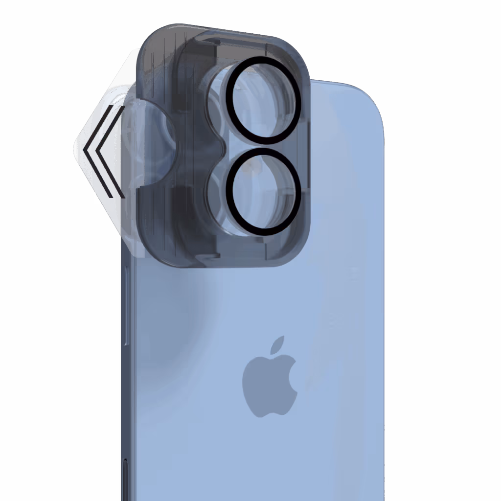 9H tempered glass camera lens protector with anti-oil coating and precision fit design for scratch-resistant iPhone camera protection.