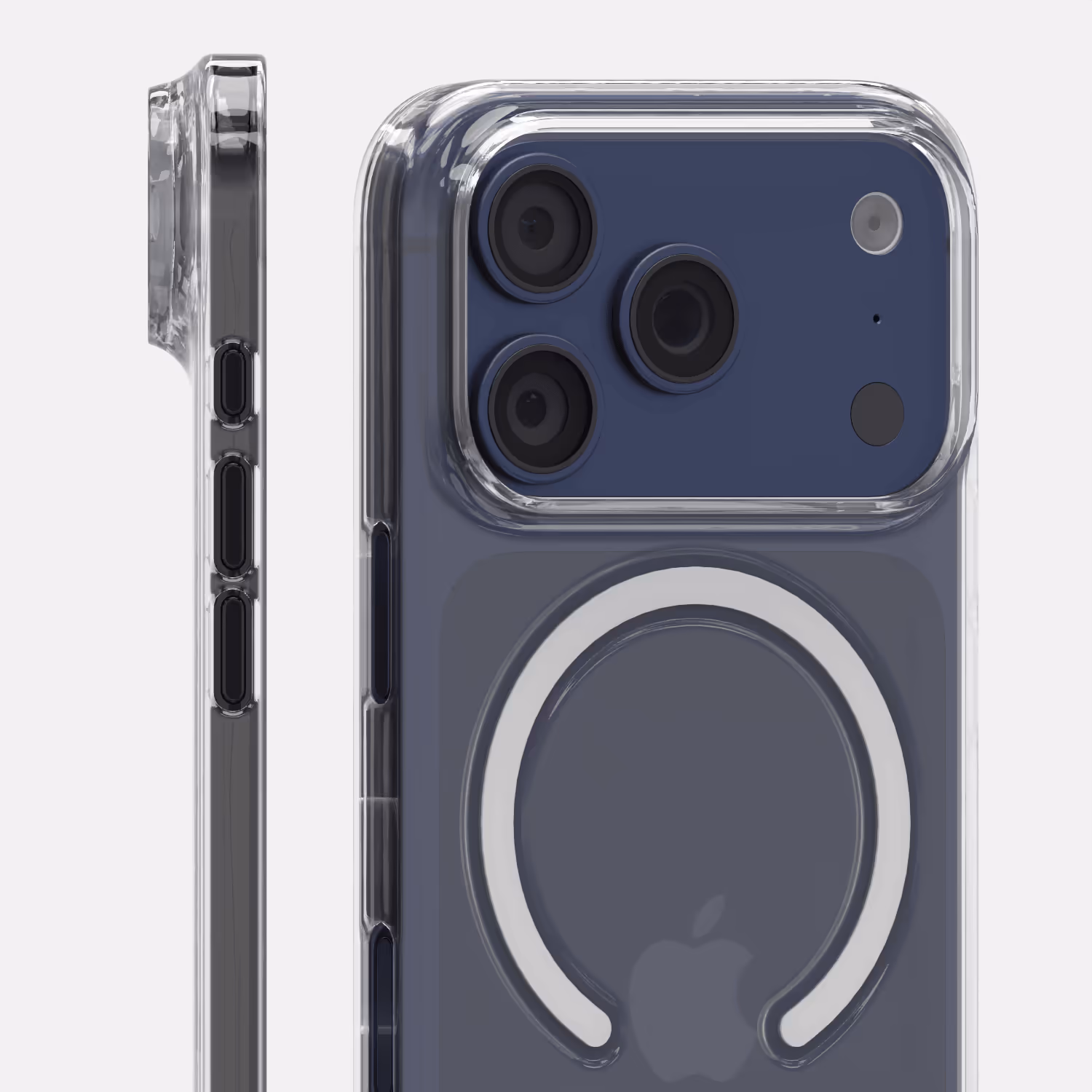 The Āsenaru Airlite Magsafe Thin Case, a crystal-clear polycarbonate case for iPhone, with a 1mm thickness, providing slim and unobtrusive protection with magsafe compatibility.