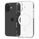 Casing Āsenaru Lite Hybrid Magsafe, casing iPhone tipis berketebalan 1,3 mm dengan bantalan TPU transparan dan bagian belakang dari polikarbonat yang kokoh, menawarkan perlindungan penuh dan kompatibilitas dengan MagSafe.
