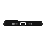 The Āsenaru Matte Hybrid MagSafe Case, featuring matte black TPU bumpers and a translucent gray back, designed for durability and full device protection, compatible with MagSafe accessories.