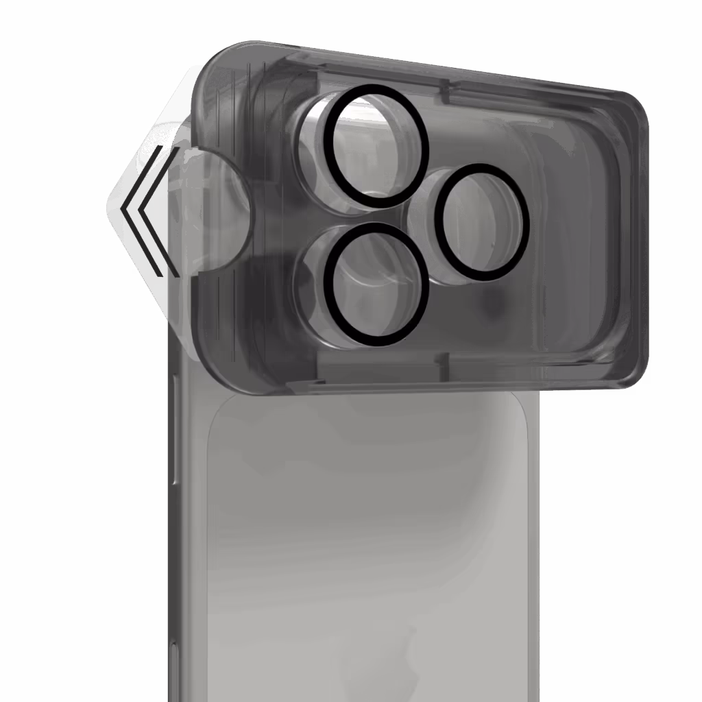 Pelindung lensa kamera kaca tempered 9H dengan lapisan anti-minyak dan desain presisi untuk perlindungan kamera iPhone yang tahan gores.