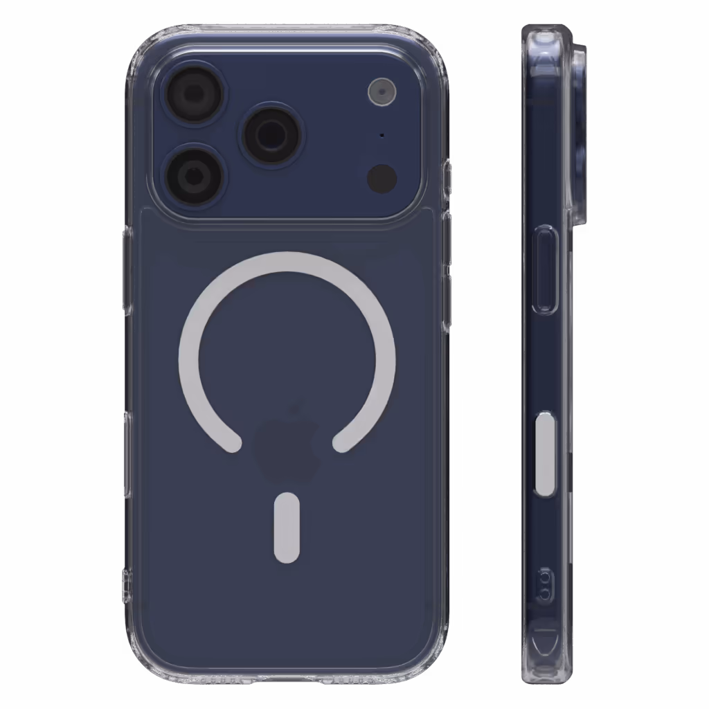 Casing Āsenaru Lite Hybrid Magsafe, casing iPhone tipis berketebalan 1,3 mm dengan bantalan TPU transparan dan bagian belakang dari polikarbonat yang kokoh, menawarkan perlindungan penuh dan kompatibilitas dengan MagSafe.