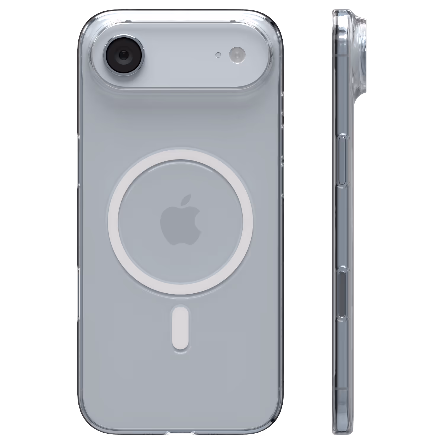 The Āsenaru Airlite Magsafe Thin Case, a crystal-clear polycarbonate case for iPhone, with a 1mm thickness, providing slim and unobtrusive protection with magsafe compatibility.