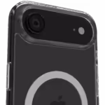 The Āsenaru Lite Hybrid Magsafe Case, a slim 1.3mm iPhone case with transparent TPU bumpers and a rigid polycarbonate back, showcasing full protection and MagSafe compatibility.
